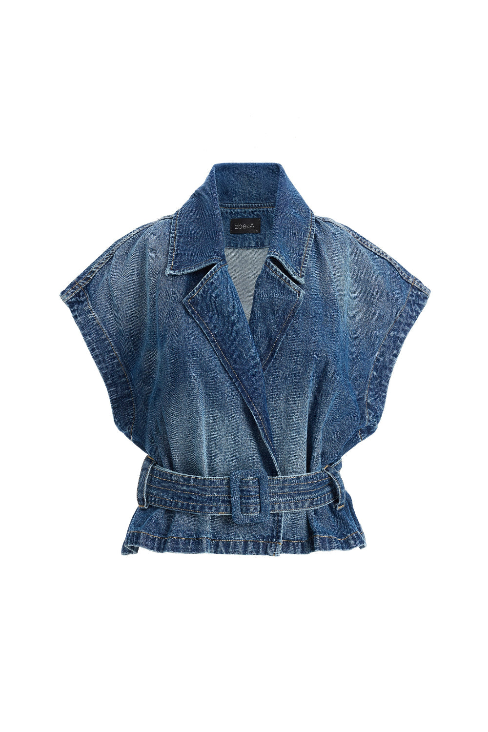 2be4A-Kadın Kemerli Denim Yelek-1-Milagron.com