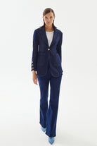 2be4A-Kadın Kol Yırtmaçlı Blazer Denim Ceket-Blazer Ceket-1-Milagron.com