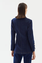 2be4A-Kadın Kol Yırtmaçlı Blazer Denim Ceket-Blazer Ceket-6-Milagron.com