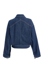 2be4A-Kadın Kolları Büzgülü Kısa Denim Ceket-2-Milagron.com