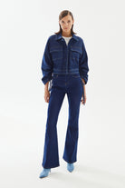 2be4A-Kadın Kolları Büzgülü Kısa Denim Ceket-4-Milagron.com