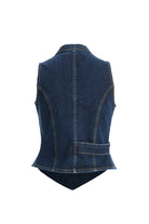 2be4A-Kadın Kruvaze Denim Yelek-Yelek-3-Milagron.com