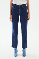 2be4A-Kadın Mid Rise Straight Denim Pantolon-Kot Pantolon-5-Milagron.com