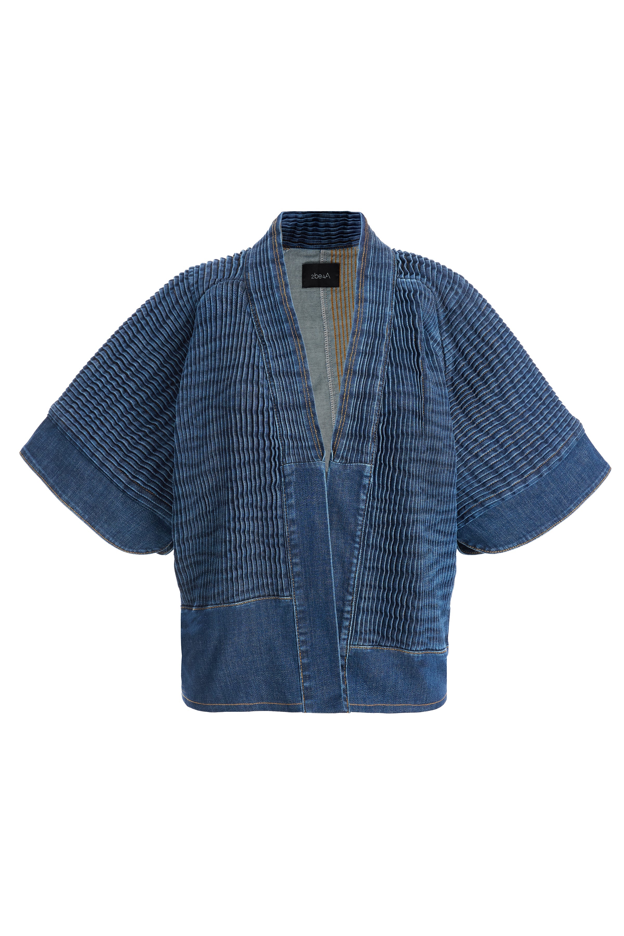 Kadın Nervürlü Denim Kimono