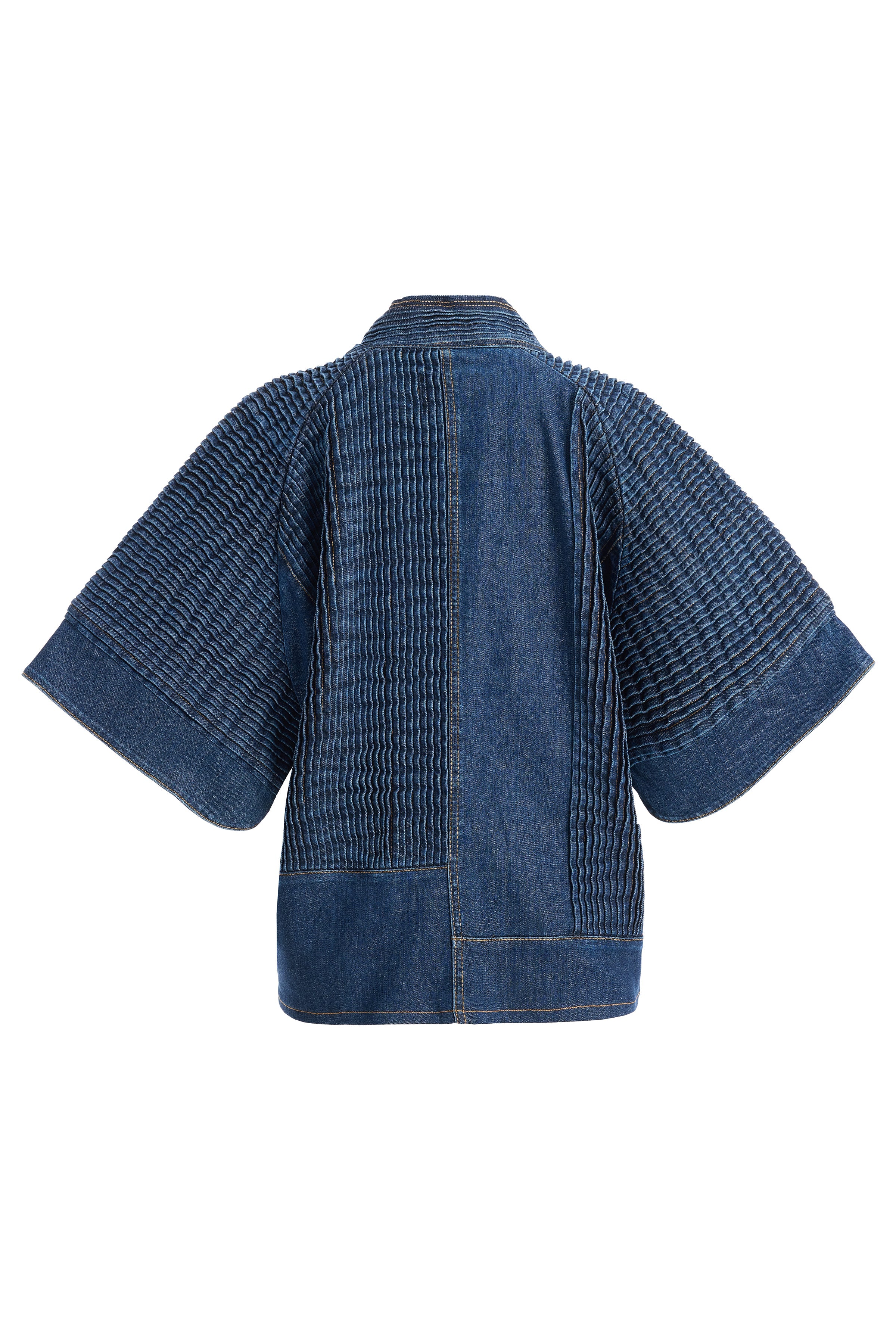 Kadın Nervürlü Denim Kimono