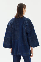 Kadın Nervürlü Denim Kimono