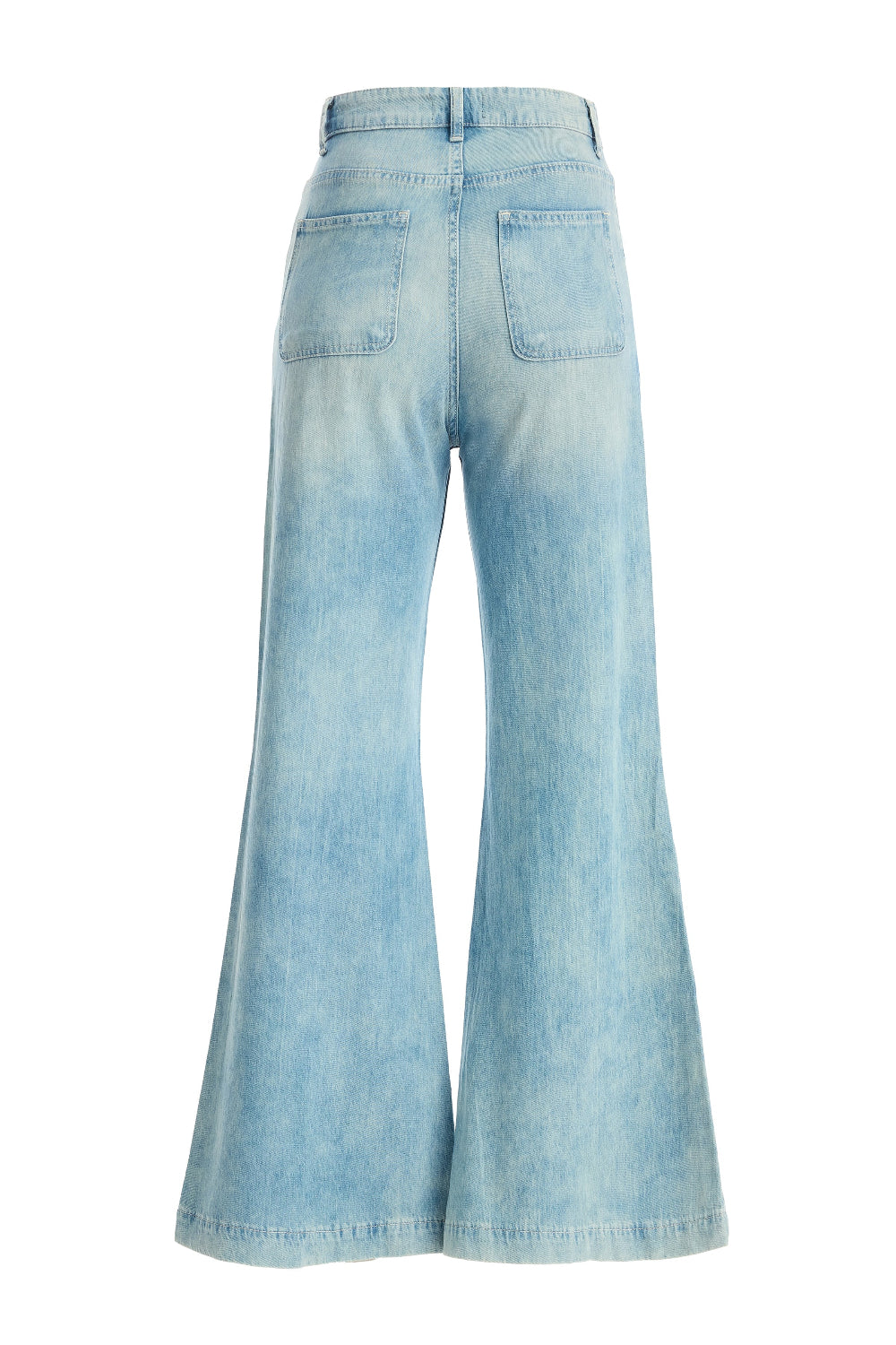 2be4A-Kadın önden Dikişli Bol Paça Denim Pantolon-2-Milagron.com