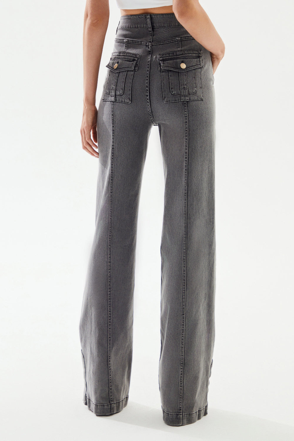 2be4A-Kadın önden Dikişli Denim Pantolon-5-Milagron.com