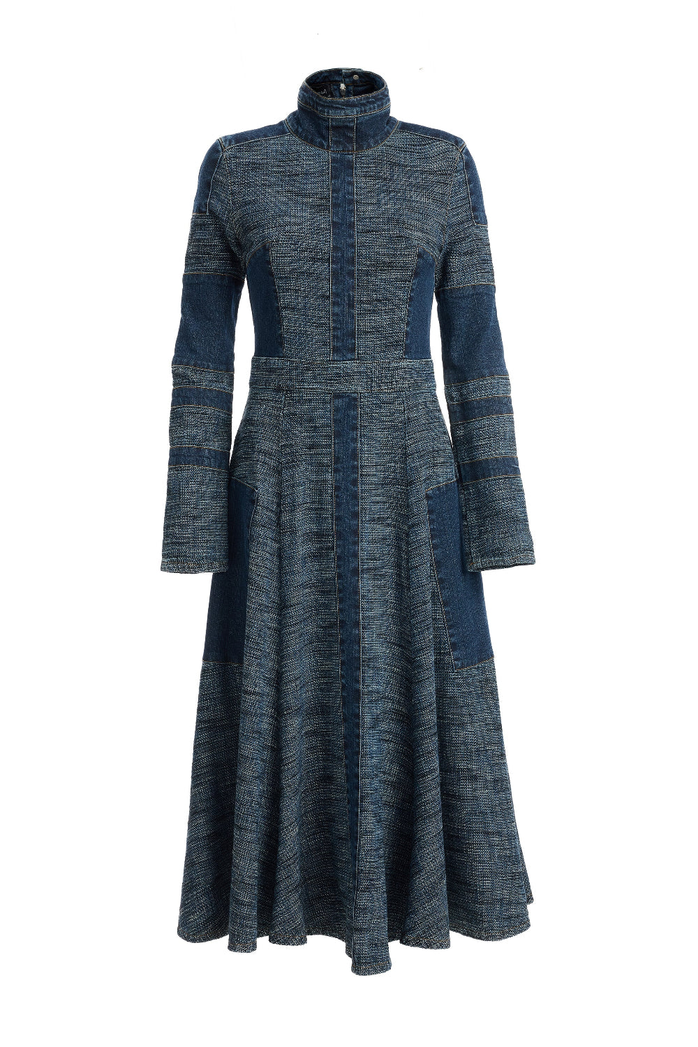 2be4A-Kadın Şeritli Denim Elbise-Elbise-2-Milagron.com