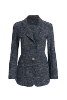 2be4A-Kadın Triko Görünümlü Blazer Denim Ceket-1-Milagron.com