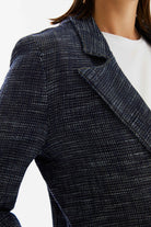 2be4A-Kadın Triko Görünümlü Blazer Denim Ceket-4-Milagron.com