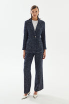 2be4A-Kadın Triko Görünümlü Denim Pantolon-Kot Pantolon-1-Milagron.com