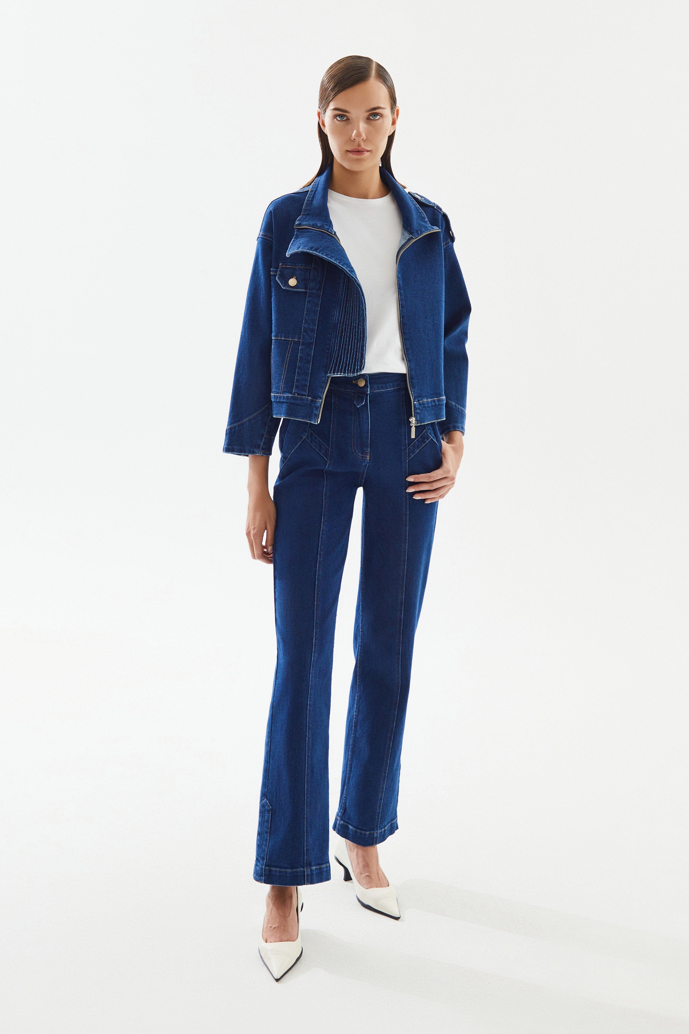 2be4A-Kadın Yüksel Bel Straight Denim Pantolon-Kot Pantolon-1-Milagron.com