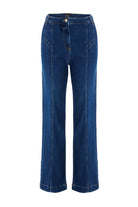 2be4A-Kadın Yüksel Bel Straight Denim Pantolon-Kot Pantolon-2-Milagron.com