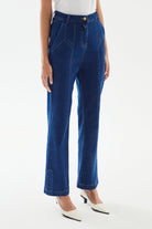 2be4A-Kadın Yüksel Bel Straight Denim Pantolon-Kot Pantolon-5-Milagron.com