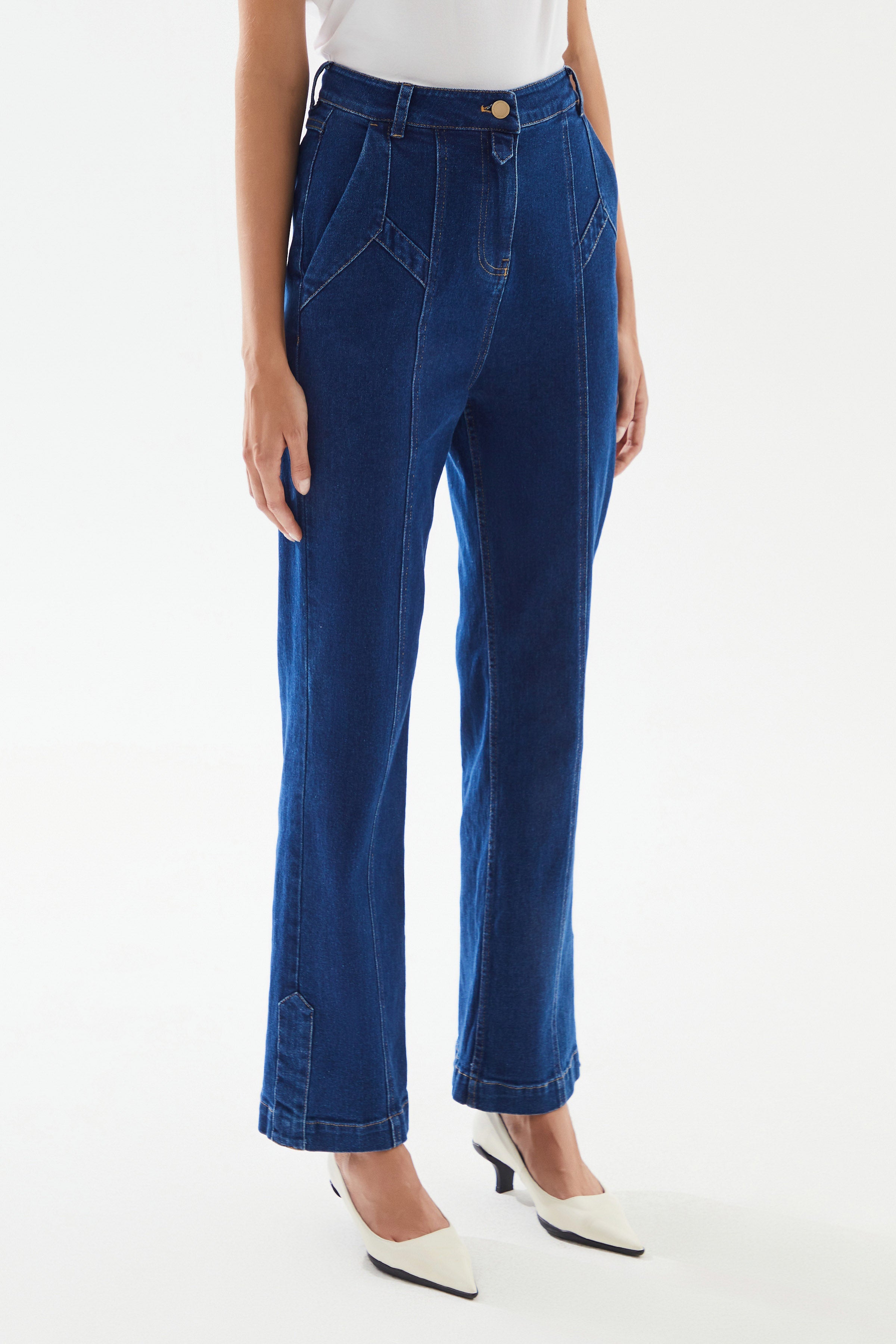 2be4A-Kadın Yüksel Bel Straight Denim Pantolon-Kot Pantolon-5-Milagron.com
