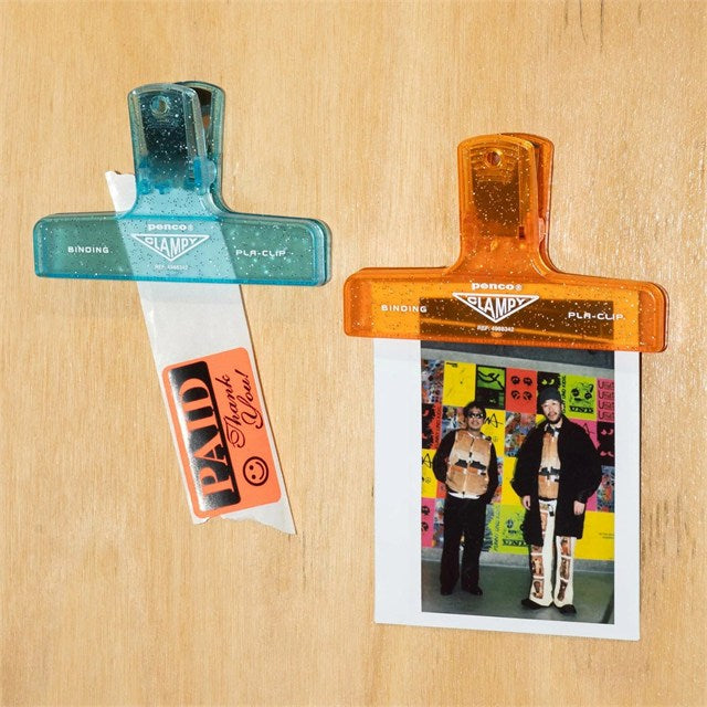 Penco Clampy Glitter Plastic Klips Orange