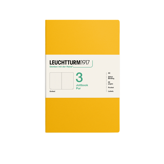 Leuchtturm1917 Jottbook Pur A5 80 Numaralandırılmış Sayfa Noktalı 3'Lü Paket Defter Sunflower 400698
