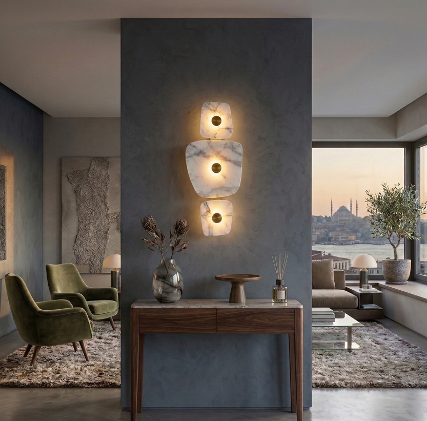 Lumiana-Marbella 3'lü Mermer Aplik-Aplik-2-Milagron.com
