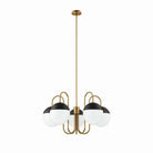 Luxentra Modern 5 Kollu Sarkıt Avize - Kavisli Tasarım Opal Camlı Lüks Salon Ve Yemek Odası Aydınlatması