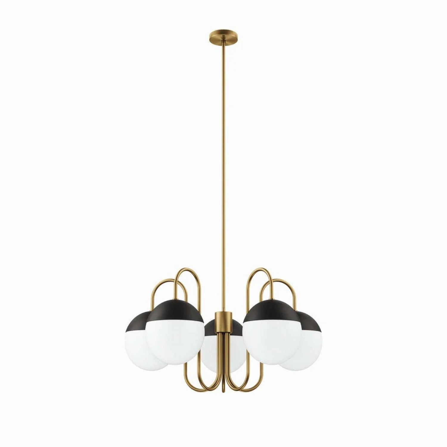 Luxentra Modern 5 Kollu Sarkıt Avize - Kavisli Tasarım Opal Camlı Lüks Salon Ve Yemek Odası Aydınlatması