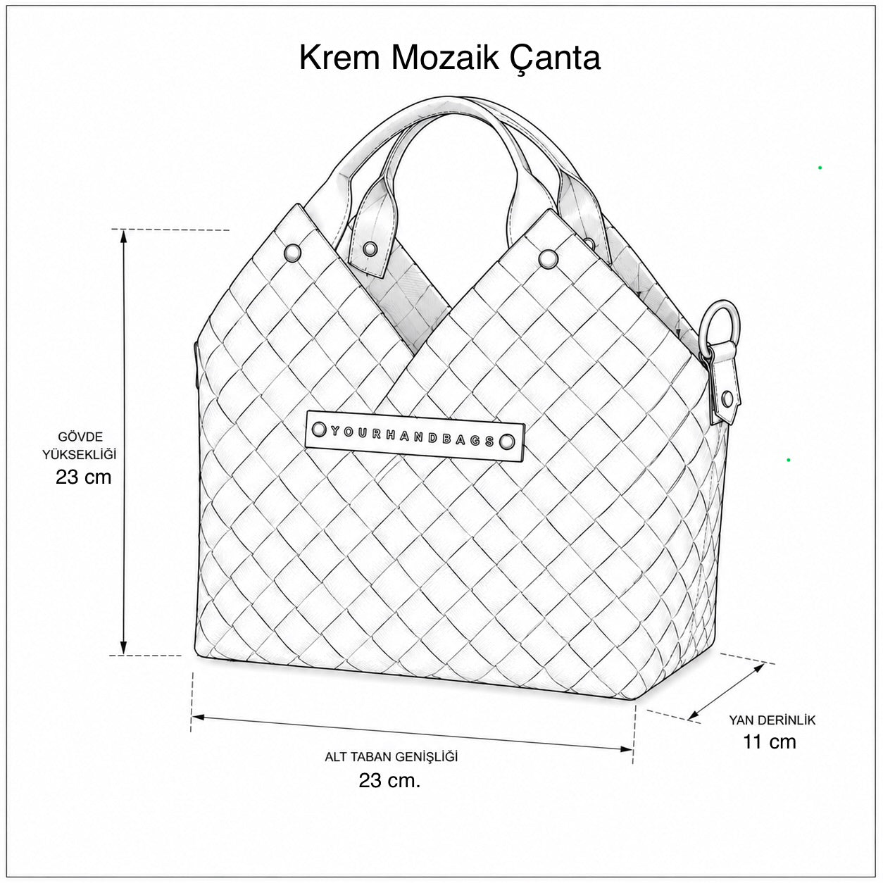 Mozaik Çanta - Krem