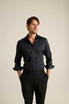 Batts-Vincent Lacivert Saten Gömlek-Gömlek-2-Milagron.com