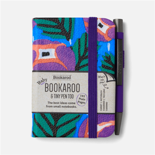 If Bookaroo A7 Mor Turkuaz Defter+Kalem Çiçekli 38208