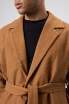 Kemerli Oversize Kaşe Kaban