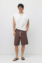 Basic Oversize Keten Şort