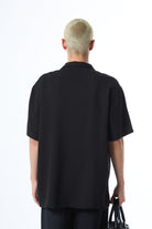 Oversize Çift Cepli Kısa Kol Keten Gömlek