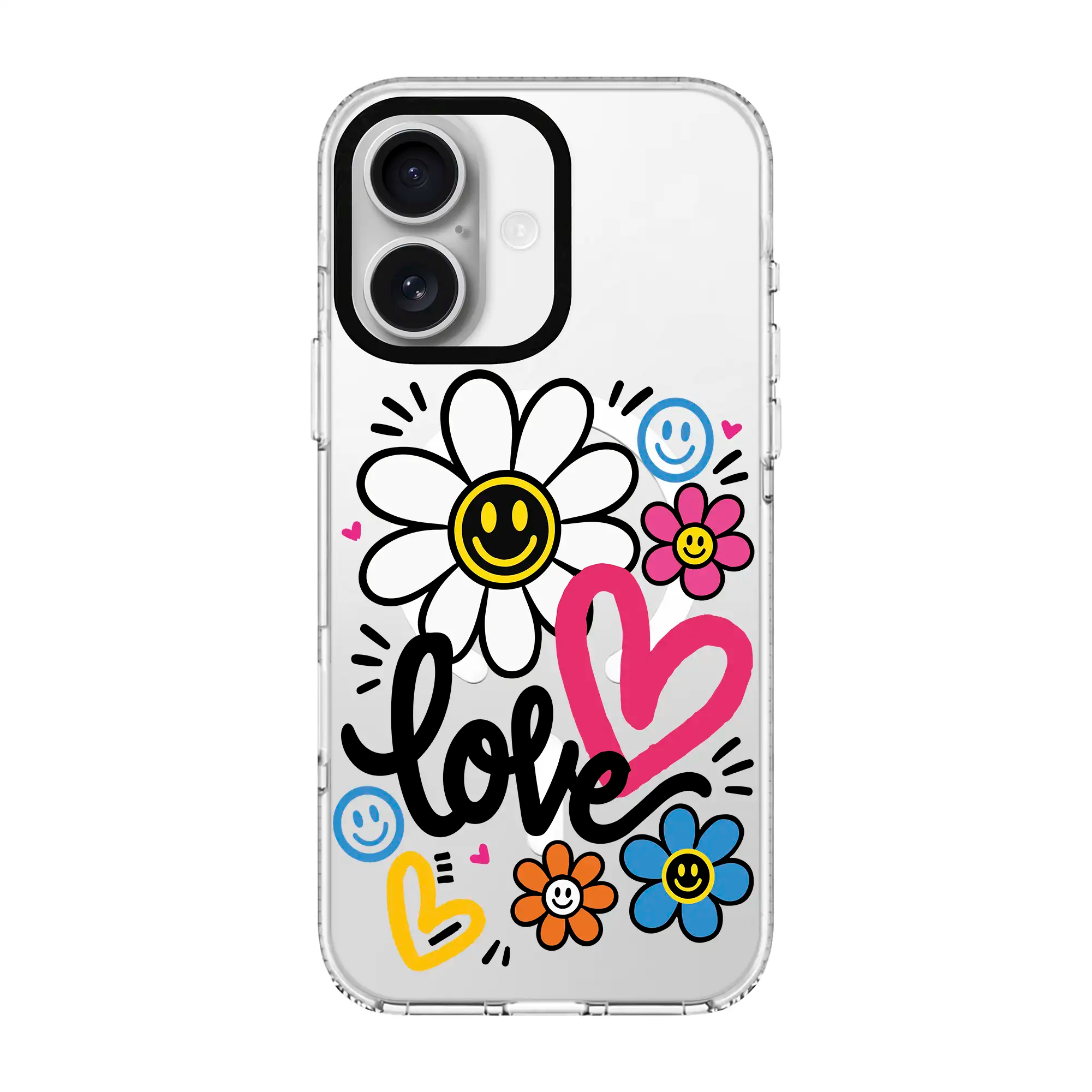 Love Bloom-Clear Kılıf Magsafe Özellikli - Iphone 16