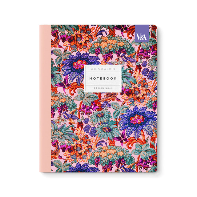 Ohh Deer V&A Tasarımı 8X10 64 Sayfa İNce Kapak Çizgili Defter Neon Floral Coral Jungle Exercise Book 12555