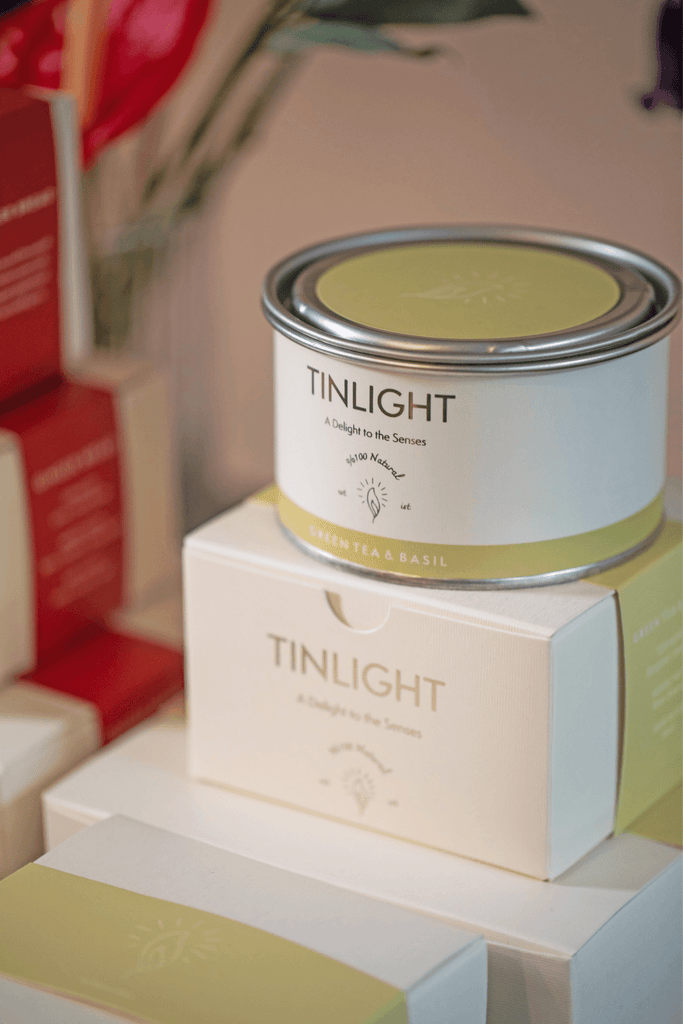 Tinlight | Mum | TINLIGHT GREEN TEA AND BASIL 340 GR | Milagron 