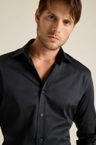 Batts-Vincent Lacivert Saten Gömlek-Gömlek-3-Milagron.com