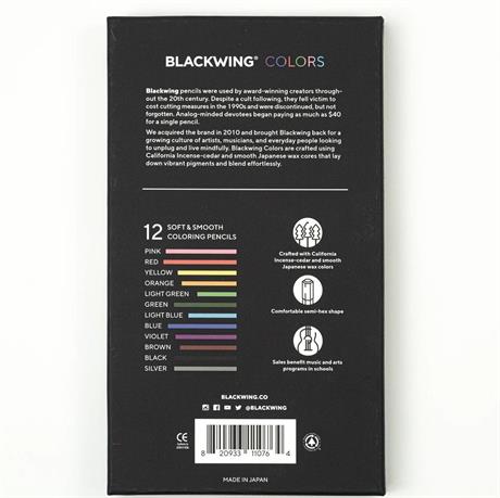 Palomino Blackwing Colors Renkli Ahşap Gövdeli 12'Li Kalem Seti