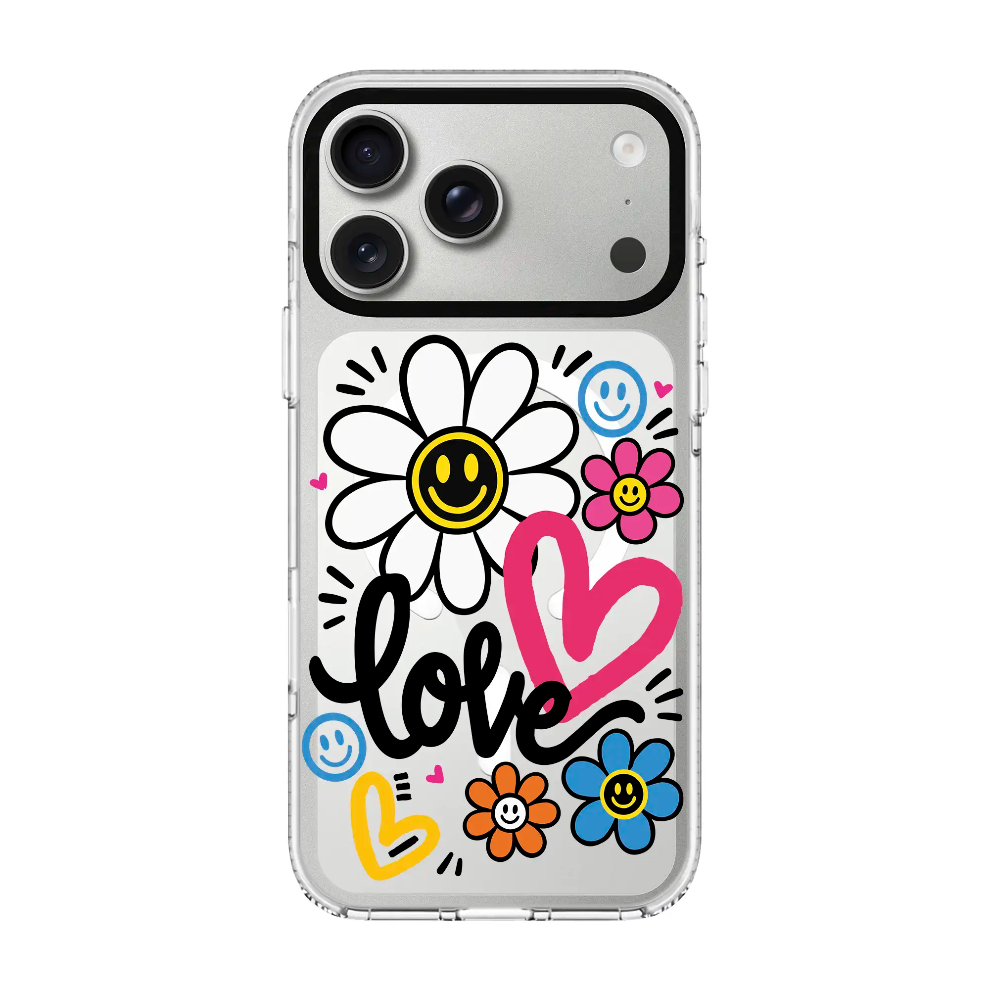 Love Bloom-Clear Kılıf Magsafe Özellikli - Iphone 17 Pro
