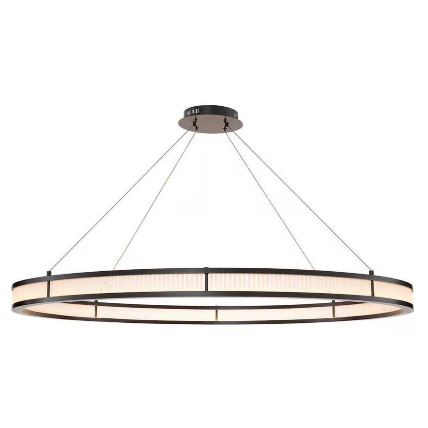 Dione Modern Lüks Kristal Cam Panelli Entegre Led Halkalı Büyük Sarkıt Avize Dio-1139