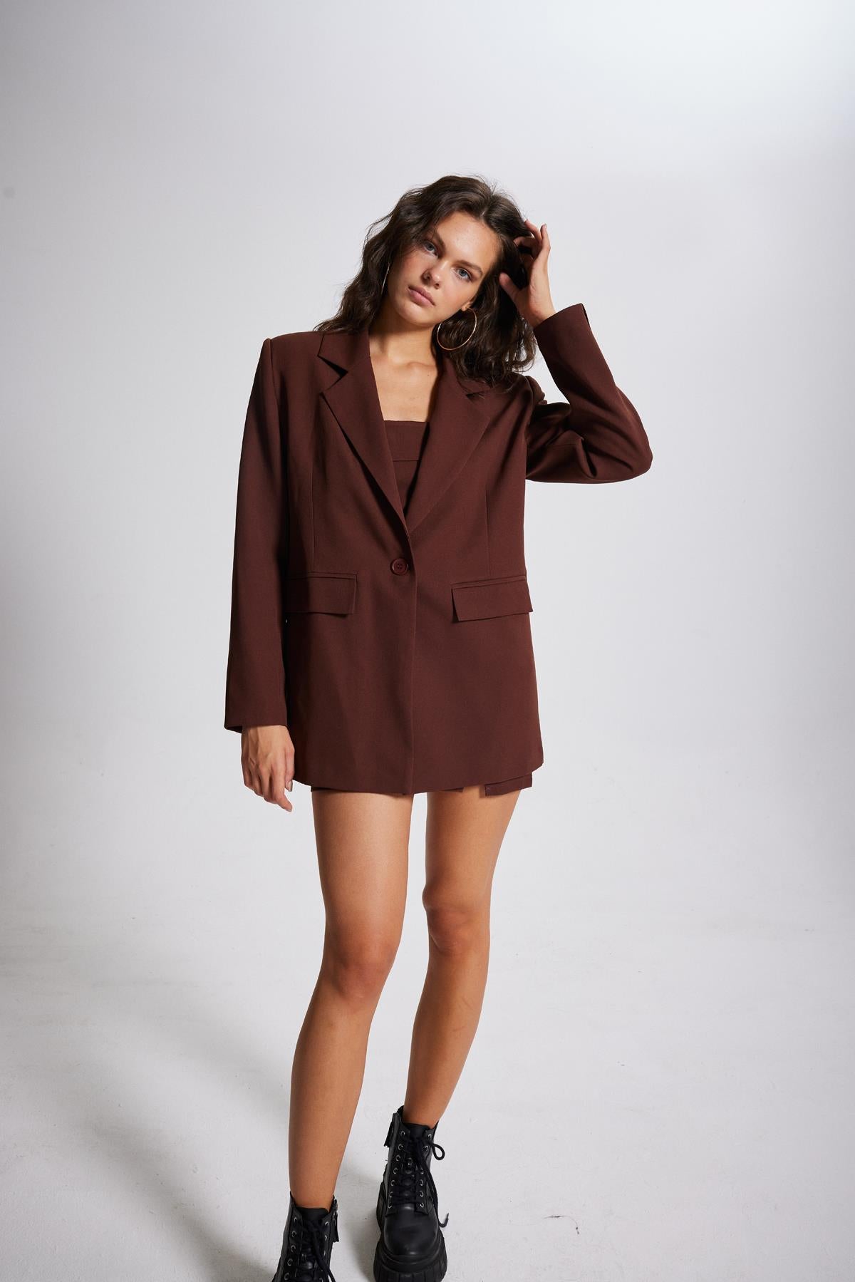 Panky Blazer Ceket Kahve
