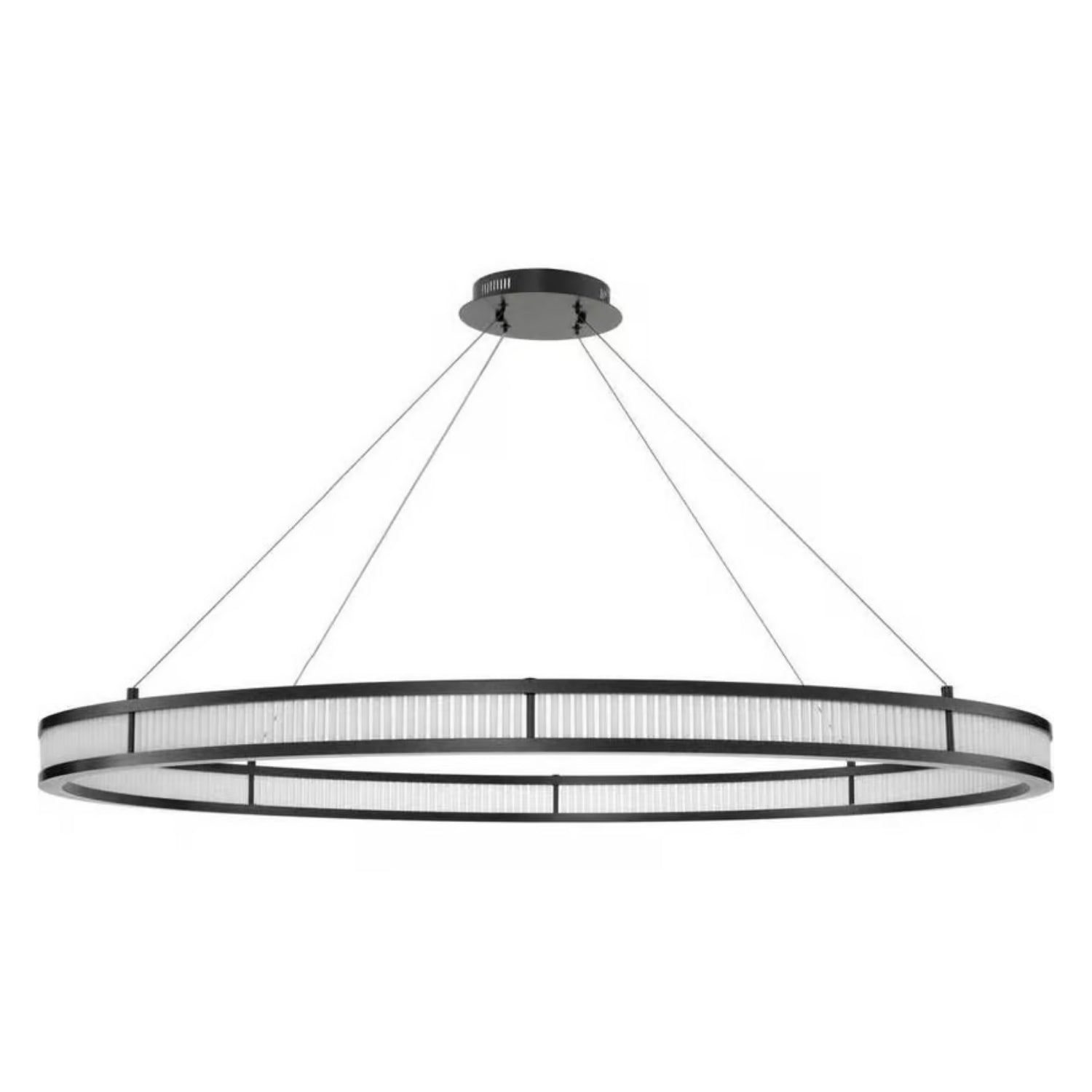 Dione Modern Lüks Kristal Cam Panelli Entegre Led Halkalı Büyük Sarkıt Avize Dio-1139