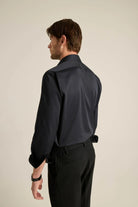 Batts-Vincent Lacivert Saten Gömlek-Gömlek-4-Milagron.com