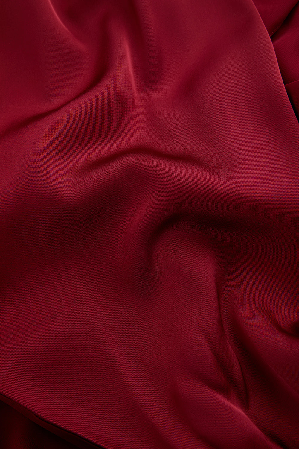 Kolsuz Kruvaze Yaka Beli Bağlamalı Mini Bordo Elbise