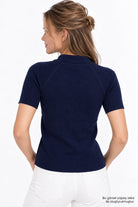 Reglan Kol Yakalı Slim Fit Lacivert Triko Hırka