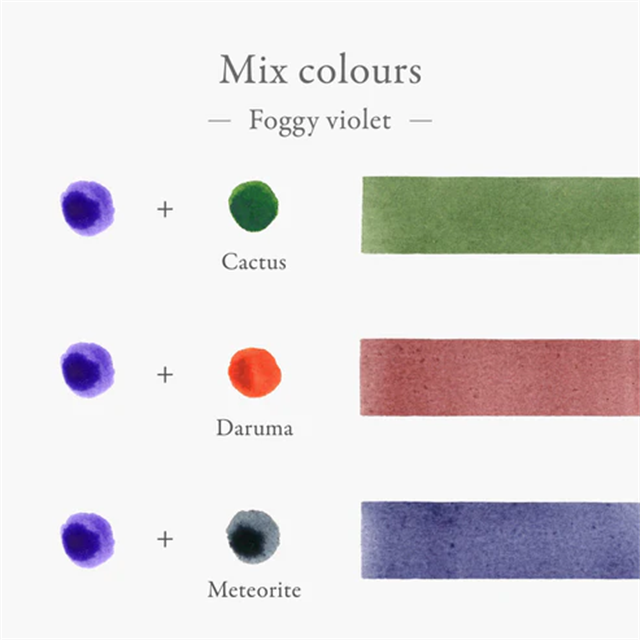 Kakimori Inkstand Colour Karıştırabilir Dolma Kalem Mürekkebi 35 Ml - Foggy Violet