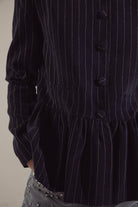 Dark Navy Gold-Stripe Ipek Kupra Jacket