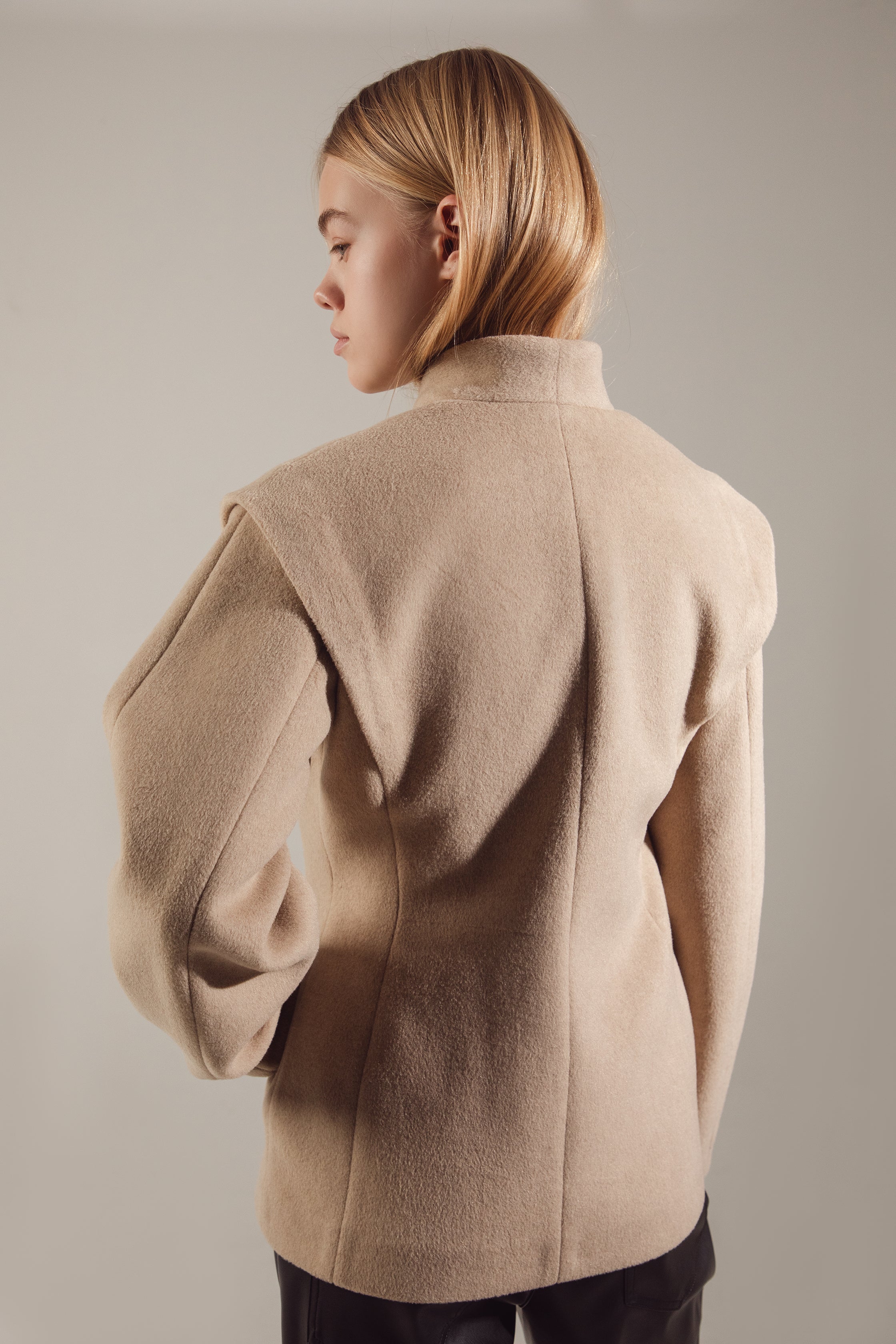 "Milky" Premium Wool Cropped Jacket-Coat
