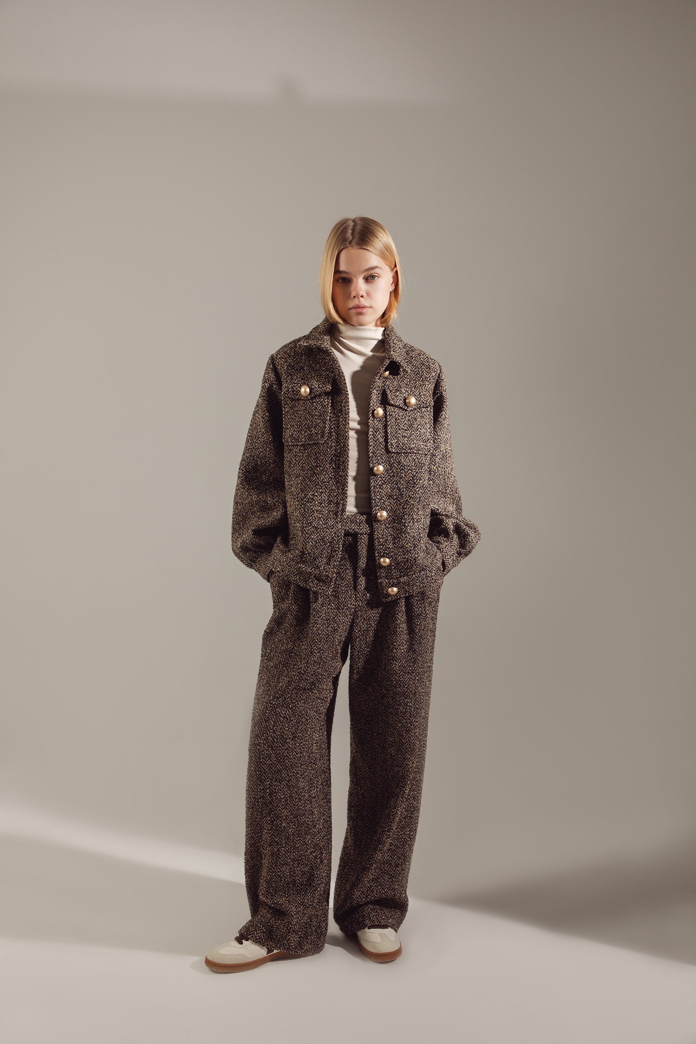Deep Brown Wool-Blend Quiet Luxury Suit