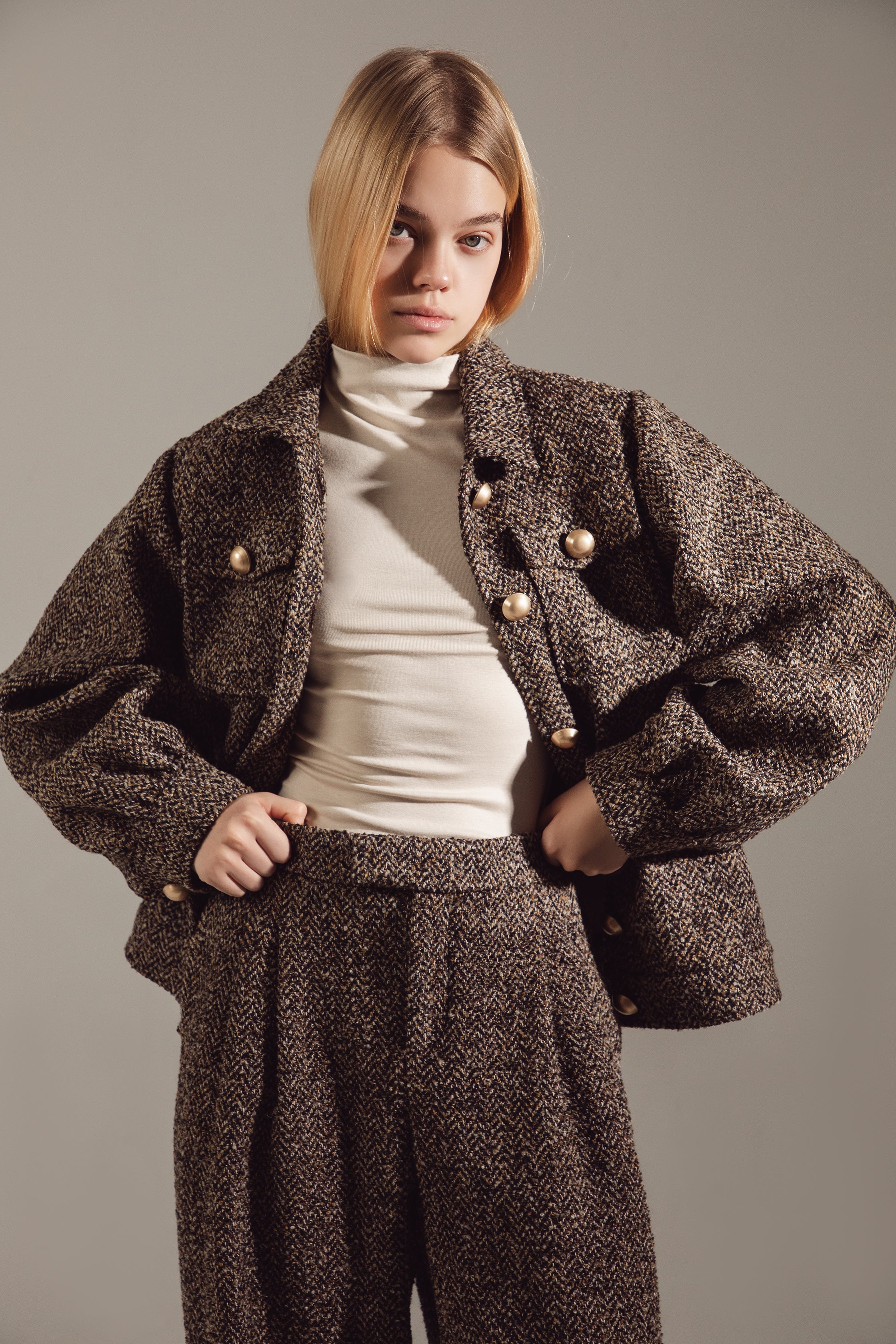 Deep Brown Wool-Blend Quiet Luxury Suit