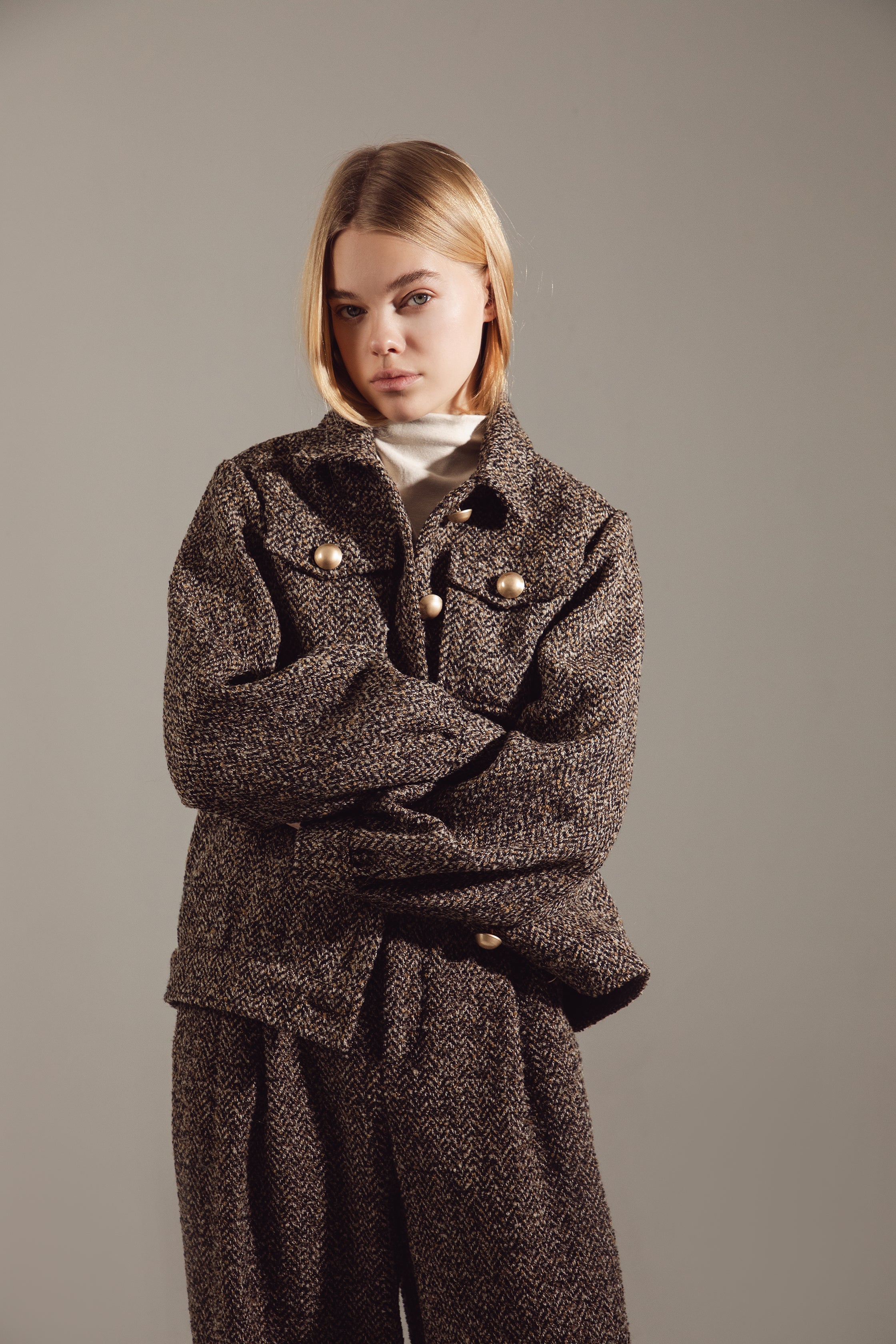 Deep Brown Wool-Blend Quiet Luxury Suit