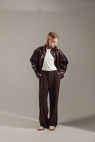 Dark Chocolate Premium Eco-Leather Bomber